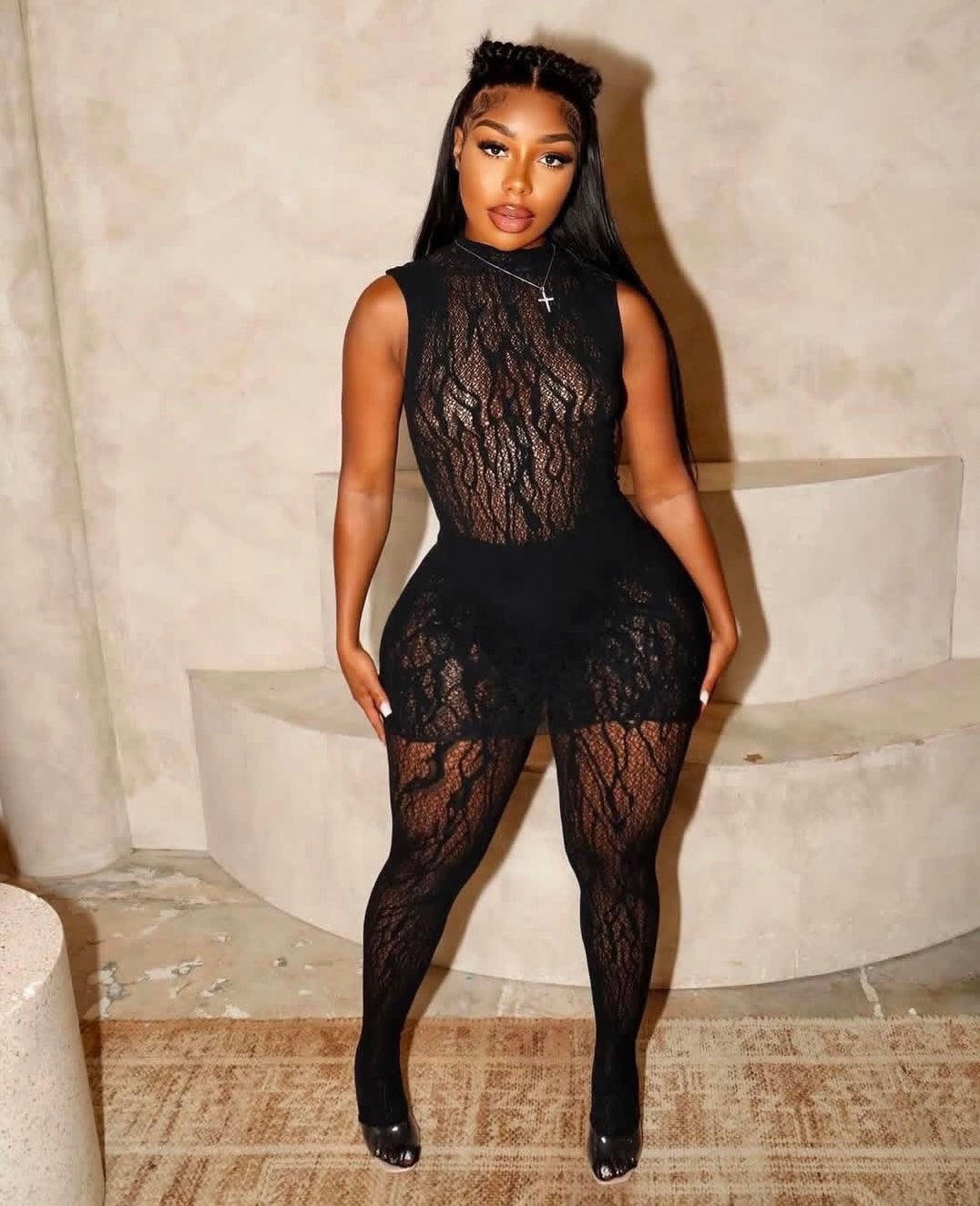 Sexy black dress & tights